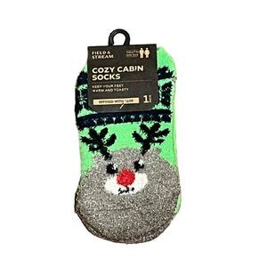 Field‎ & Stream Cozy Cabin Rudolph Youth Socks, NWT